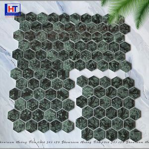 Gạch Mosaic Lục Giác Xanh Rêu HT0963